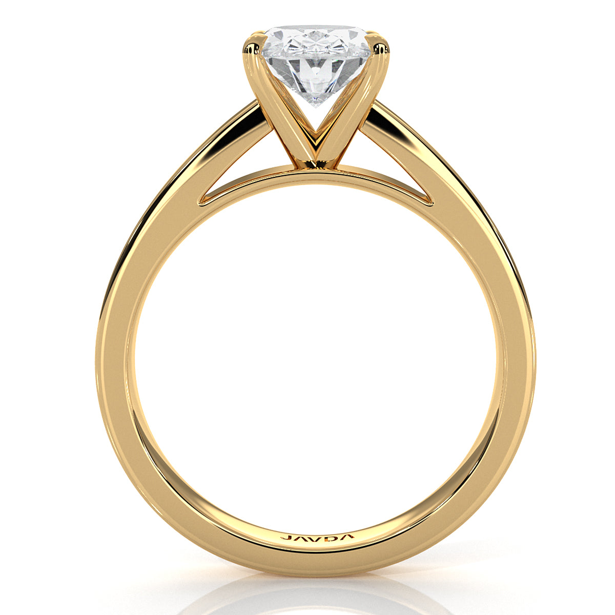 3.5mm Cathedral Style Flat Edge Solitaire Lab Grown Diamond IGI Certified Engagement Ring 4g Setting 1.00 Ctw.